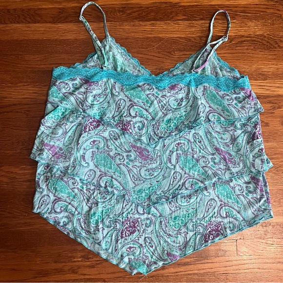 vintage y2k handkerchief top paisley 18/20 L cami - Picture 5 of 6